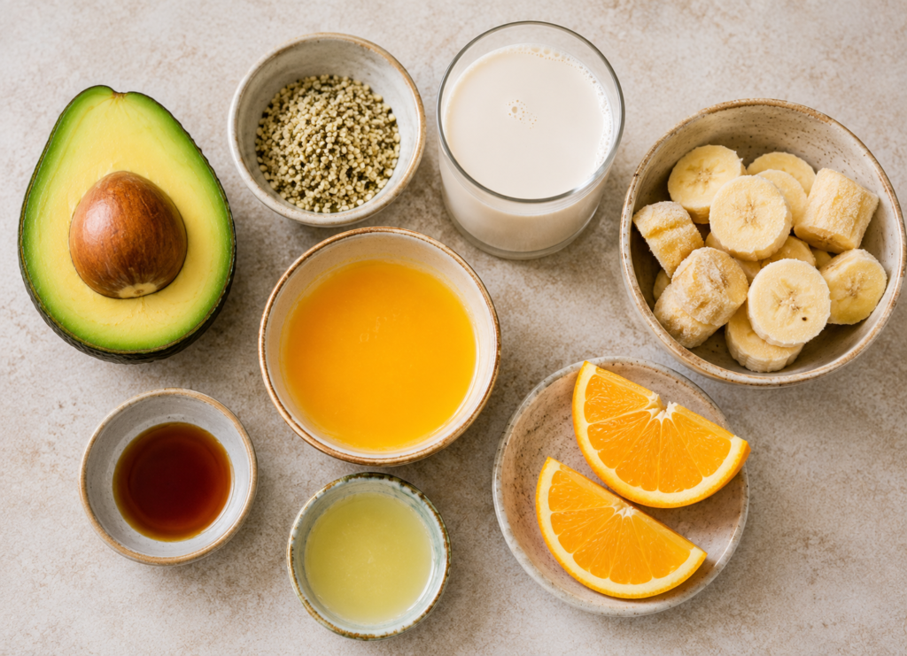 Batido de aguacate ingredientes