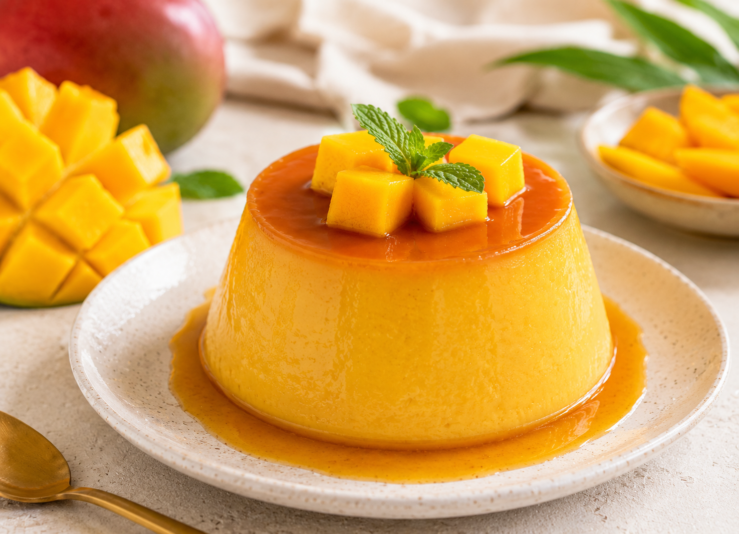 Flan de Mango Casero